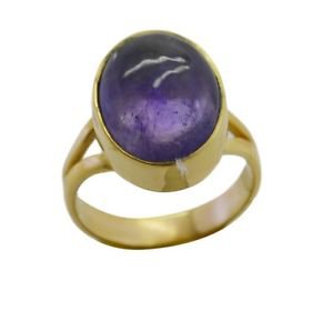 winning Amethyst Gold Plated Purple Ring handcrafted L-1in US 5,6,7,8