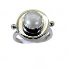 dazzling Pearl Silver white Ring gemstone L-1in US 5,6,7,8