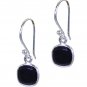 statuesque Black Oynx 925 sterling silver Black Earring exporter L-2in US