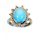 sexy Turquoise Copper Turquoise Ring handmade  L-1in US 5,6,7,8