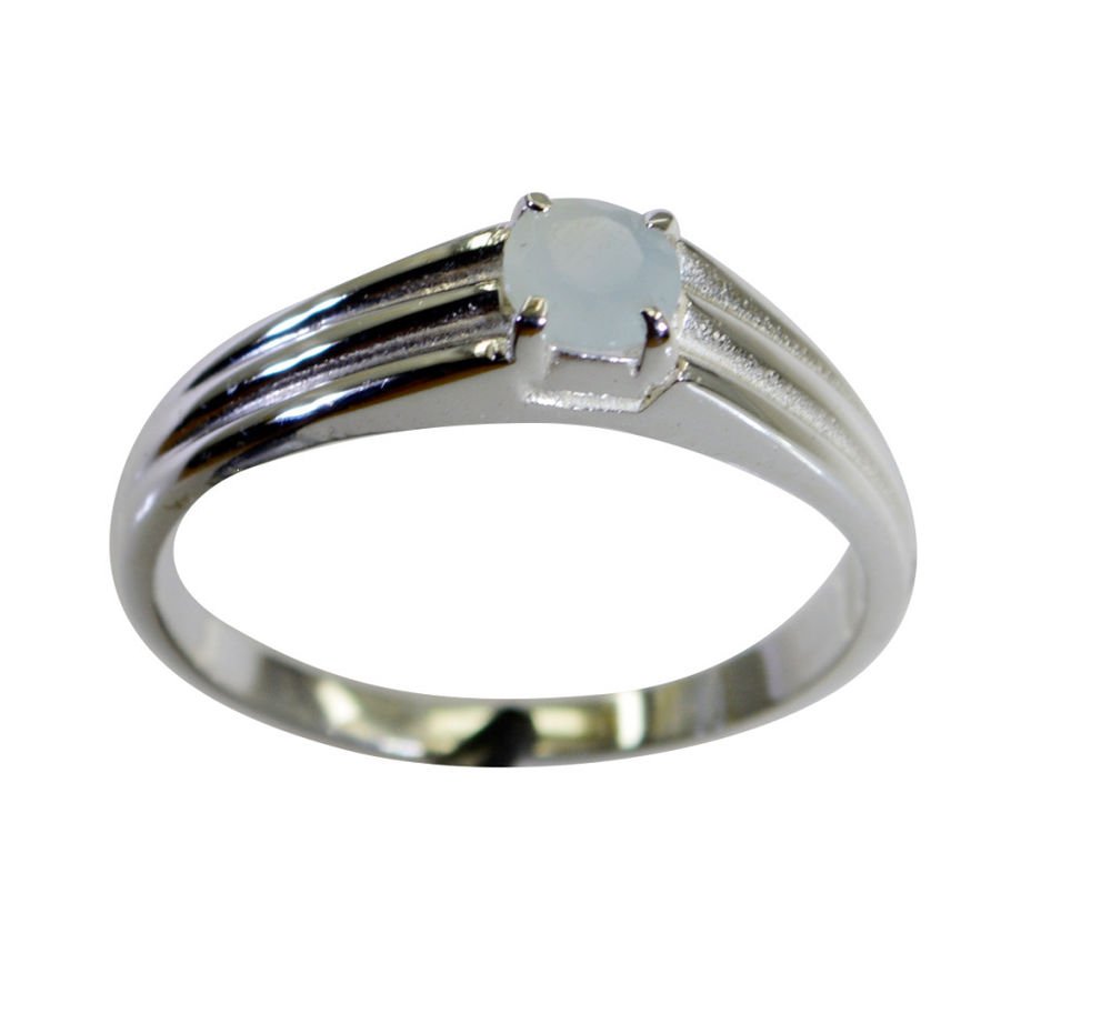 alluring Aqua Chalcedony Silver Blue Ring gemstone L-1in US 5,6,7,8