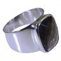 arresting Smoky Quartz  925 sterling silver Brown Ring gemstones L-1.2in US 5,6,