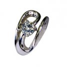 comely white Cz Silver White Ring exporter L-1in US 5,6,7,8