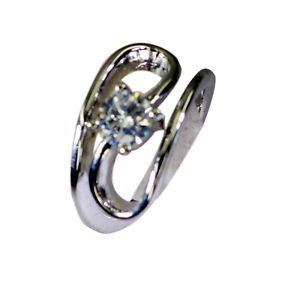 comely white Cz Silver White Ring exporter L-1in US 5,6,7,8