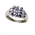 cunning Garnet Silver Red Ring gemstones L-1in US 5,6,7,8