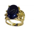 shapely Black onyx Copper Black Ring jewellery L-1in US 5,6,7,8