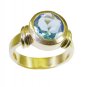 sexy Blue Topaz Cz Gold Plated Blue Ring supplies L-1in US 5,6,7,8