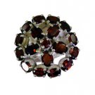 dollish Garnet Silver Red Ring handmade  L-1in US 5,6,7,8
