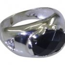handsome Black Oynx 925 sterling silver Black Ring handmade  L-1.2in US 5,6,7,8