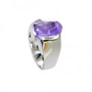 hot Amethyst Silver Purple Ring wholesales L-1in US 5,6,7,8