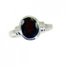 likely Garnet Silver Red Ring indian L-1in US 5,6,7,8