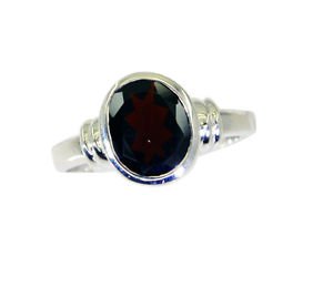 likely Garnet Silver Red Ring indian L-1in US 5,6,7,8
