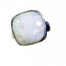 pleasant Rainbow Moonstone Silver White Ring suppiler L-1in US 5,6,7,8