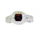 presentable Garnet Silver Red Ring supply L-1in US 5,6,7,8