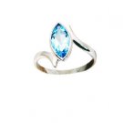 cunning Blue Topaz Silver Blue Ring handmade  L-1in US 5,6,7,8