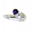 sightly Amethyst Silver Purple Ring gemstones L-1in US 5,6,7,8
