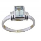 winning Blue Topaz 925 Sterling Silver Blue Ring handmade  L-1in US 5,6,7,8
