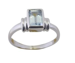 winning Blue Topaz 925 Sterling Silver Blue Ring handmade  L-1in US 5,6,7,8