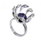 angelic Pearl Silver white Ring india  L-1in US 5,6,7,8