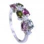 fascinating Tourmaline Silver Multi Ring jewellery L-1in US 5,6,7,8