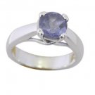 attractive Iolite 925 Sterling Silver Blue Ring gemstone L-1in US 5,6,7,8 Sz 6