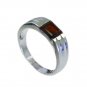 ideal Garnet Silver Red Ring Designer L-1in US 5,6,7,8