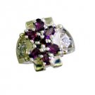 nubile Garnet Silver Red Ring jewelry L-1in US 5,6,7,8