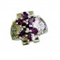 nubile Garnet Silver Red Ring jewelry L-1in US 5,6,7,8