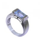 fascinating Blue Topaz 925 Sterling  Blue Ring exporter L-1in US 5,6,7,8