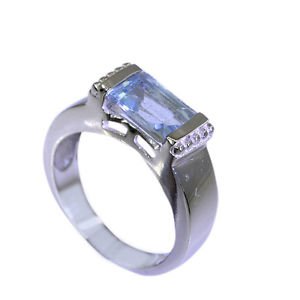 fascinating Blue Topaz 925 Sterling  Blue Ring exporter L-1in US 5,6,7,8