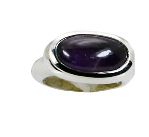 refined Amethyst Silver Purple Ring indian L-1in US 5,6,7,8