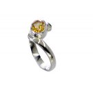 pretty Citrine Silver Yellow Ring exporter L-1in US 5,6,7,8