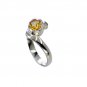 pretty Citrine Silver Yellow Ring exporter L-1in US 5,6,7,8