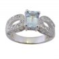 lovesome Blue Topaz 925 Sterling Silver Blue Ring Designer L-1in US 5,6,7,8
