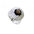 bewitching Smoky Quartz Silver Brown Ring jaipur L-1in US 5,6,7,8