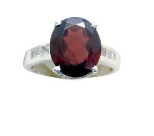 teasing Garnet Silver Red Ring Designer L-1in US 5,6,7,8