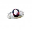 engaging Garnet Silver Red Ring gemstones L-1in US 5,6,7,8
