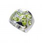 shapely Peridot Silver Green Ring gemstone L-1in US 5,6,7,8 Sz 4.5
