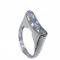 enticing Blue Topaz Silver Blue Ring gemstones L-1in US 5,6,7,8