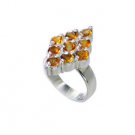 admirable Citrine Silver Yellow Ring jewelry L-1in US 5,6,7,8