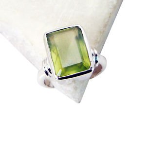 goodly Prehnite Silver Green Ring jewelry L-1in US 5,6,7,8