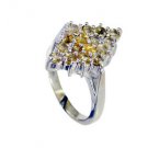 adorable Citrine Silver Yellow Ring gemstone L-1in US 5,6,7,8