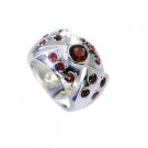 marvelous Garnet Silver Red Ring supplies L-1in US 5,6,7,8