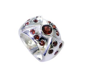 marvelous Garnet Silver Red Ring supplies L-1in US 5,6,7,8