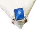 splendiferous Blue Chalcedony Silver Blue Ring exporter L-1in US 5,6,7,8