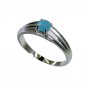 angelic Aqua Chalcedony Silver Blue Ring gemstones L-1in US 5,6,7,8