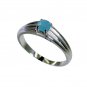 angelic Aqua Chalcedony Silver Blue Ring gemstones L-1in US 5,6,7,8