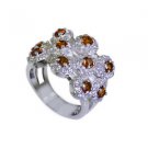 hunky Citrine Silver Yellow Ring supplies L-1in US 5,6,7,8