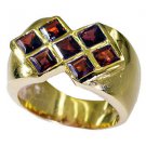 toothsome Garnet Copper Red Ring handmade  L-1in US 5,6,7,8