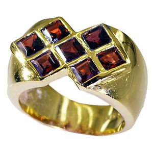 toothsome Garnet Copper Red Ring handmade  L-1in US 5,6,7,8